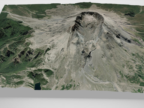 Volcanic domes in the crater of Mount Saint Helens Washington 3D Model
