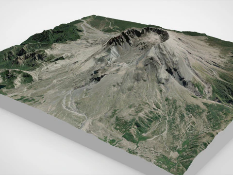 Volcanic domes in the crater of Mount Saint Helens Washington 3D Model