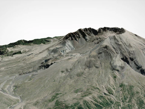 Volcanic domes in the crater of Mount Saint Helens Washington 3D Model