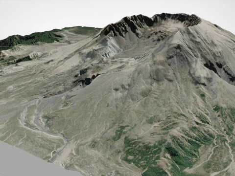 Volcanic domes in the crater of Mount Saint Helens Washington 3D Model