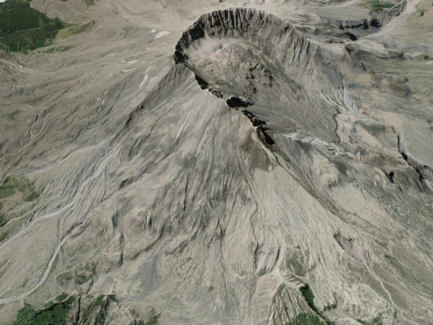 Volcanic domes in the crater of Mount Saint Helens Washington 3D Model