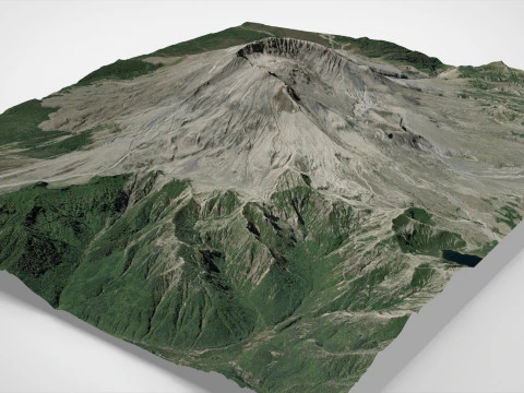 Volcanic domes in the crater of Mount Saint Helens Washington 3D Model