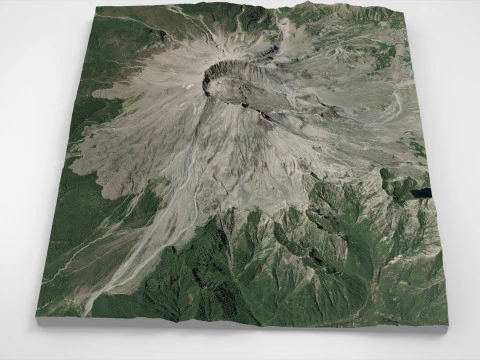 Volcanic domes in the crater of Mount Saint Helens Washington 3D Model