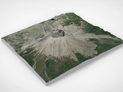 Volcanic domes in the crater of Mount Saint Helens Washington 3D Model