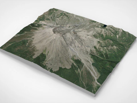 Volcanic domes in the crater of Mount Saint Helens Washington 3D Model