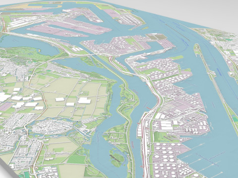 The Port of Rotterdam South Holland Netherlands Modèle 3D