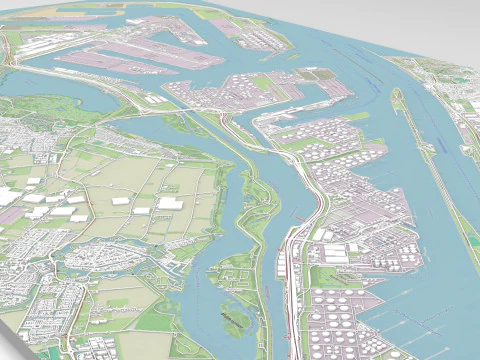 The Port of Rotterdam South Holland Netherlands 3D Model