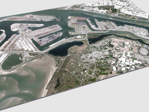 The Port of Rotterdam South Holland Netherlands Modèle 3D