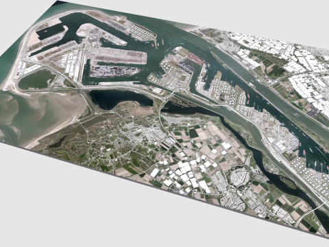 The Port of Rotterdam South Holland Netherlands Modèle 3D