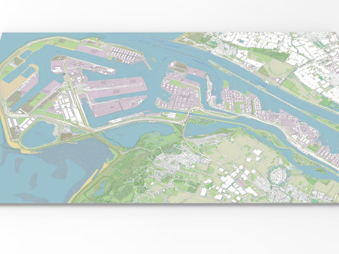 The Port of Rotterdam South Holland Netherlands Modèle 3D