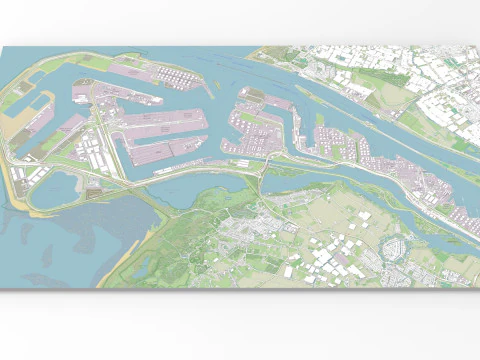 The Port of Rotterdam South Holland Netherlands 3D Model