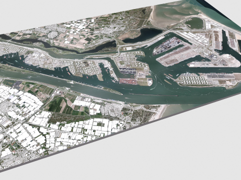 The Port of Rotterdam South Holland Netherlands Modèle 3D