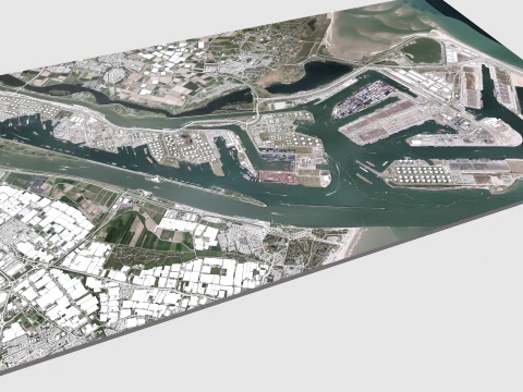 The Port of Rotterdam South Holland Netherlands 3D Model