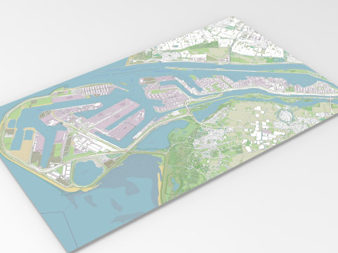 The Port of Rotterdam South Holland Netherlands Modèle 3D