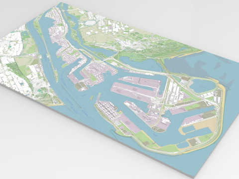 The Port of Rotterdam South Holland Netherlands Modèle 3D