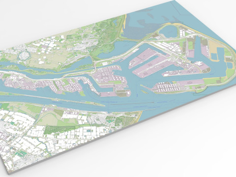The Port of Rotterdam South Holland Netherlands Modèle 3D