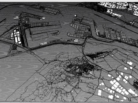 The Port of Rotterdam South Holland Netherlands Modèle 3D