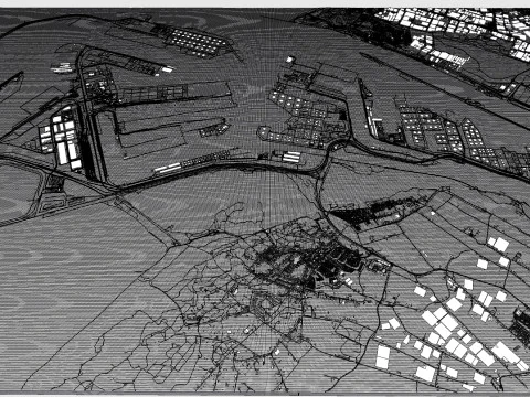 The Port of Rotterdam South Holland Netherlands 3D Model