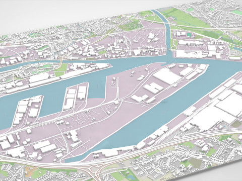 The Port of Ghent Belgium 3D Model