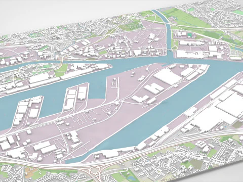 The Port of Ghent Belgium 3D Model