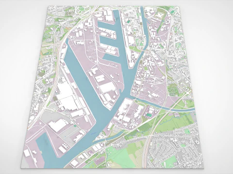 The Port of Ghent Belgium 3D Model