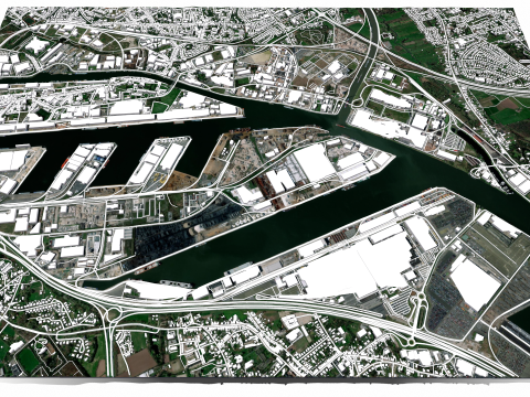 The Port of Ghent Belgium 3D Model