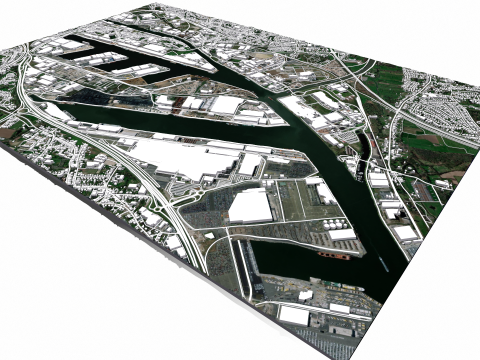 The Port of Ghent Belgium 3D Model