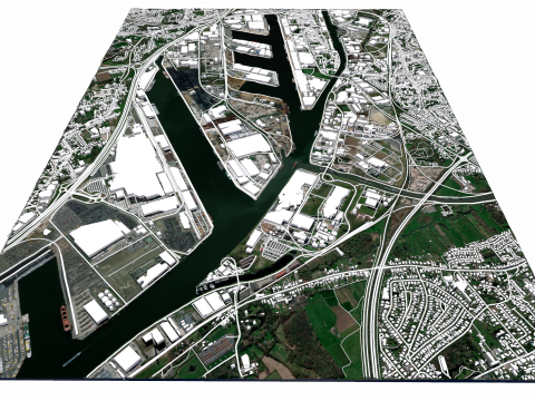 The Port of Ghent Belgium 3D Model