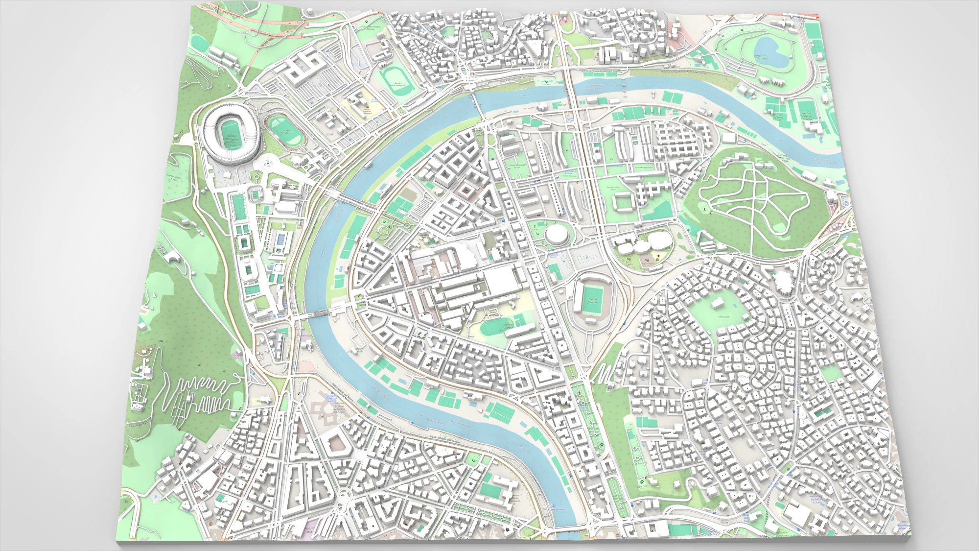 Cityscape Rome Italy 3D Model .c4d .max .obj .3ds .fbx .stl .blend 