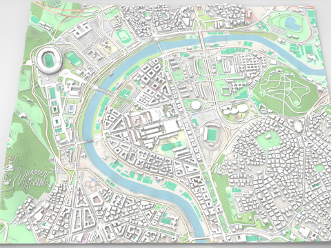 Cityscape Rome Italy 3Dモデル