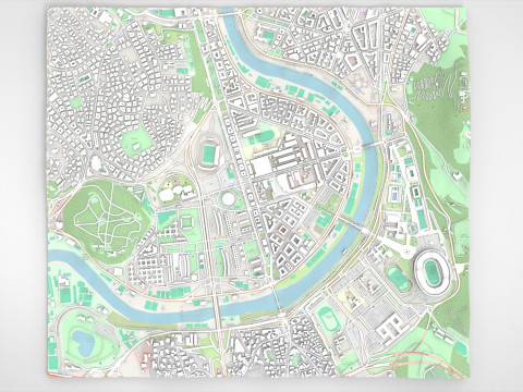 Cityscape Rome Italy 3Dモデル