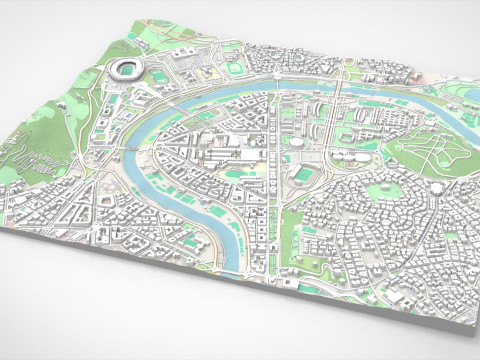 Cityscape Rome Italy 3Dモデル