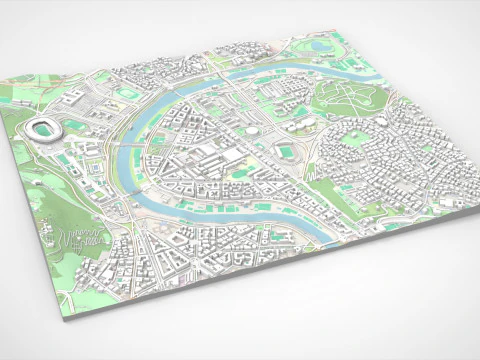 Cityscape Rome Italy 3D Model