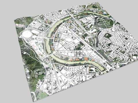 Cityscape Rome Italy 3Dモデル