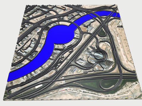 Streets and roads Downtown Dubai UAE 3Dモデル