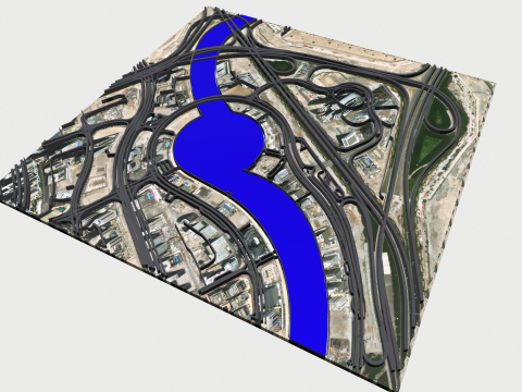 Streets and roads Downtown Dubai UAE 3D Model