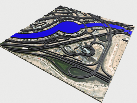 Streets and roads Downtown Dubai UAE 3D Model