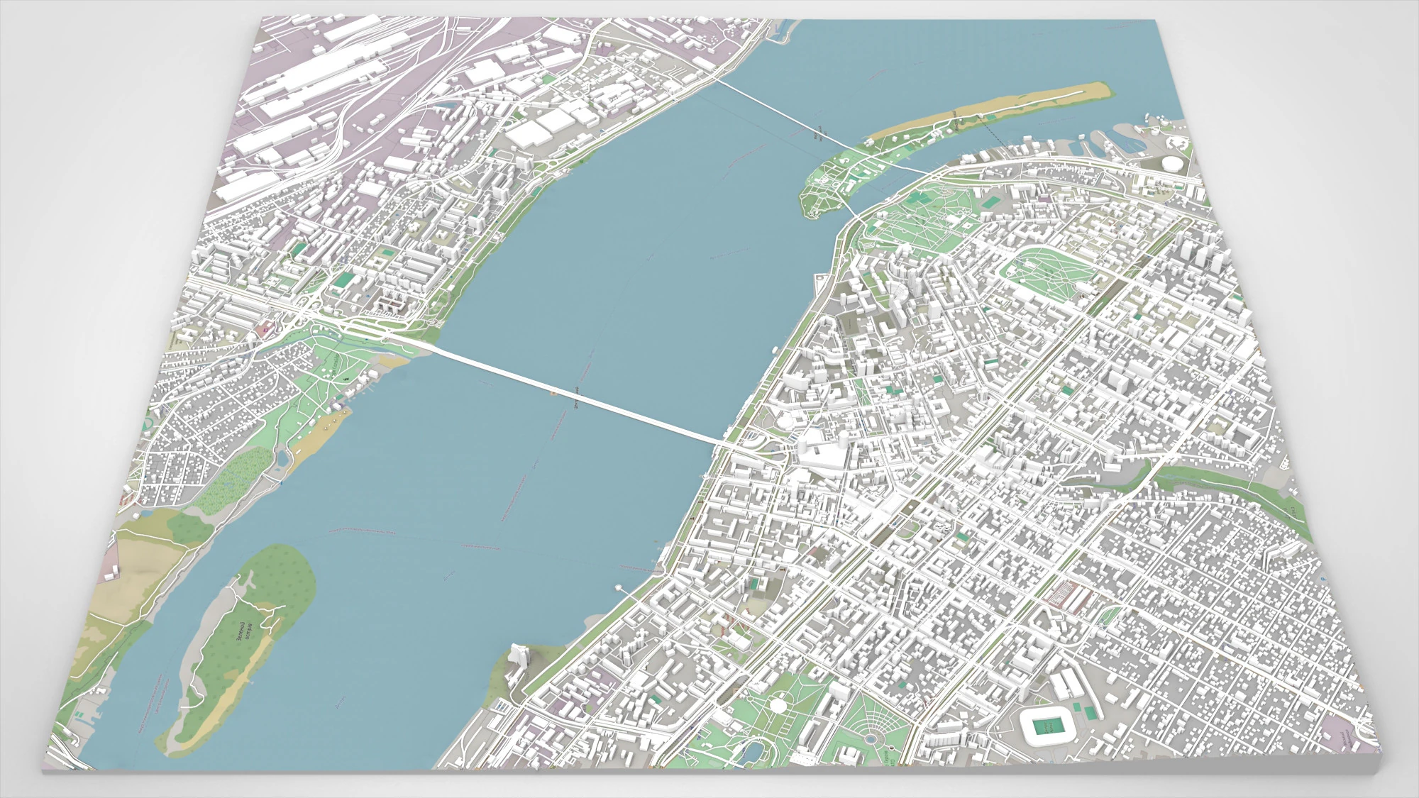 Cityscape Dnipro Ukraine 3D Model .c4d .max .obj .3ds .fbx .stl .blend 