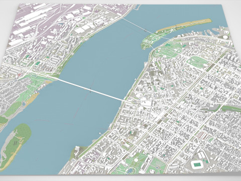 Cityscape Dnipro Ukraine 3Dモデル