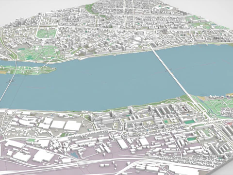 Cityscape Dnipro Ukraine 3D Model