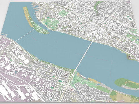 Cityscape Dnipro Ukraine 3D-Modell