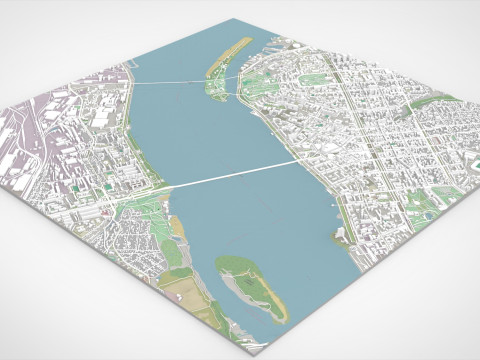 Cityscape Dnipro Ukraine 3D-Modell