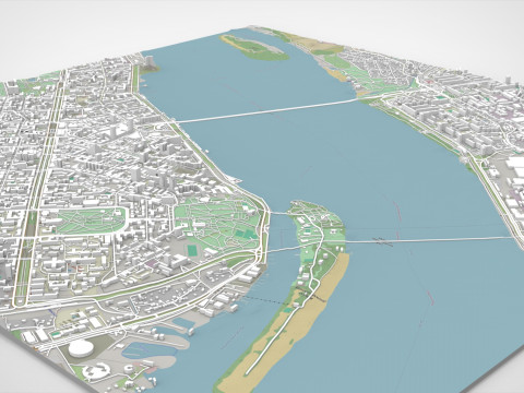 Cityscape Dnipro Ukraine 3D-Modell