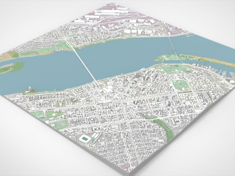 Cityscape Dnipro Ukraine 3D-Modell