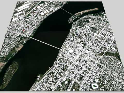 Cityscape Dnipro Ukraine 3D-Modell