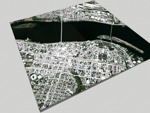Cityscape Dnipro Ukraine 3D-Modell