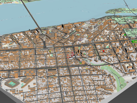 Cityscape Dnipro Ukraine 3D-Modell