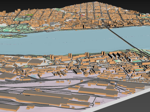 Cityscape Dnipro Ukraine 3D-Modell