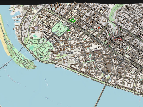 Cityscape Dnipro Ukraine 3D-Modell