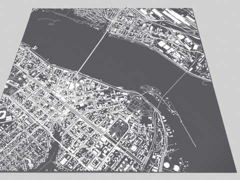 Cityscape Dnipro Ukraine 3D-Modell